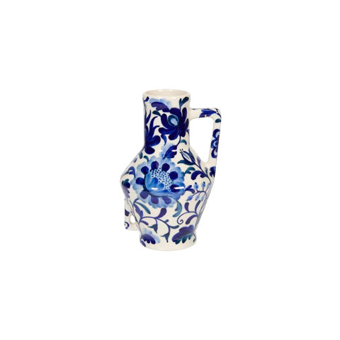 Hand-painted vase Bed of flowers blue - small