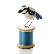 Load image into Gallery viewer, Blue tit on spool of thread

