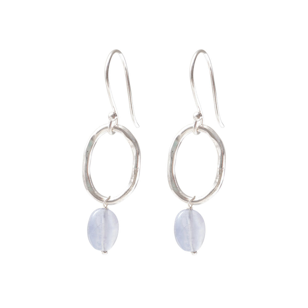 Earrings Graceful Blue Agate Silver