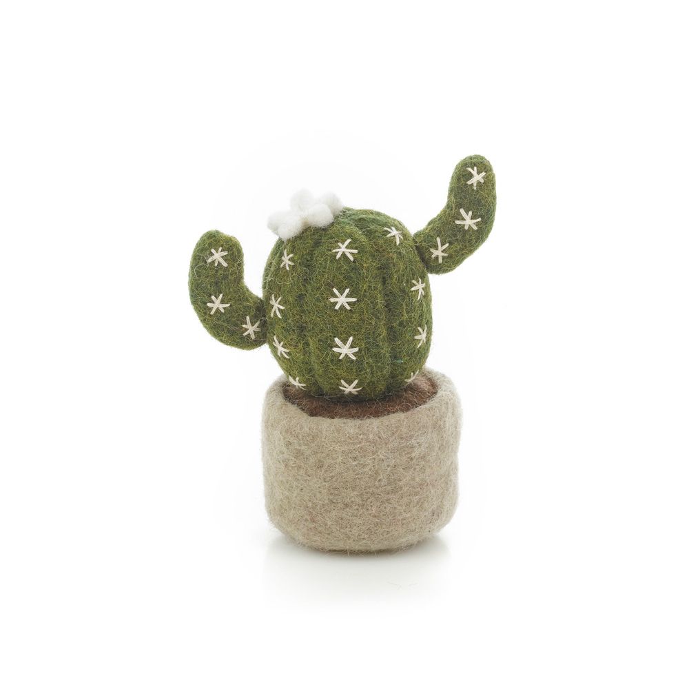 Cactus en tonneau de feutre