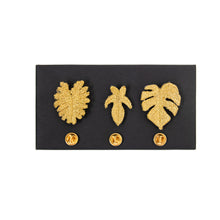 Afbeelding in Gallery-weergave laden, Gouden Geborduurde Broches – 3 tropische bladeren
